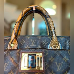 LV monogram large purse with python, crocodile, tortoise! Perfect Condition